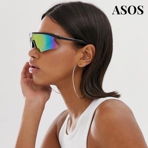 ASOS DESIGN Visor glasses w/ rainbow Flash Lens